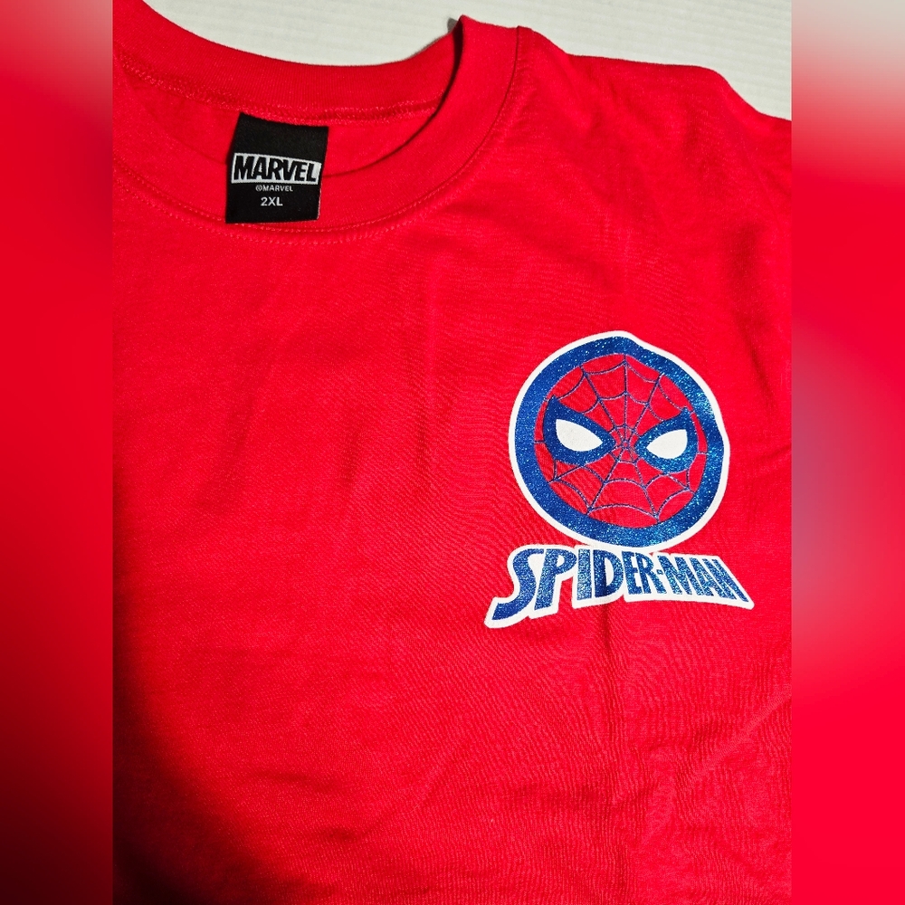 Universal Studios Marvel Glitter Amazing SpiderMan Long Sleeve Shirt Size 2XL - Picture 5 of 11